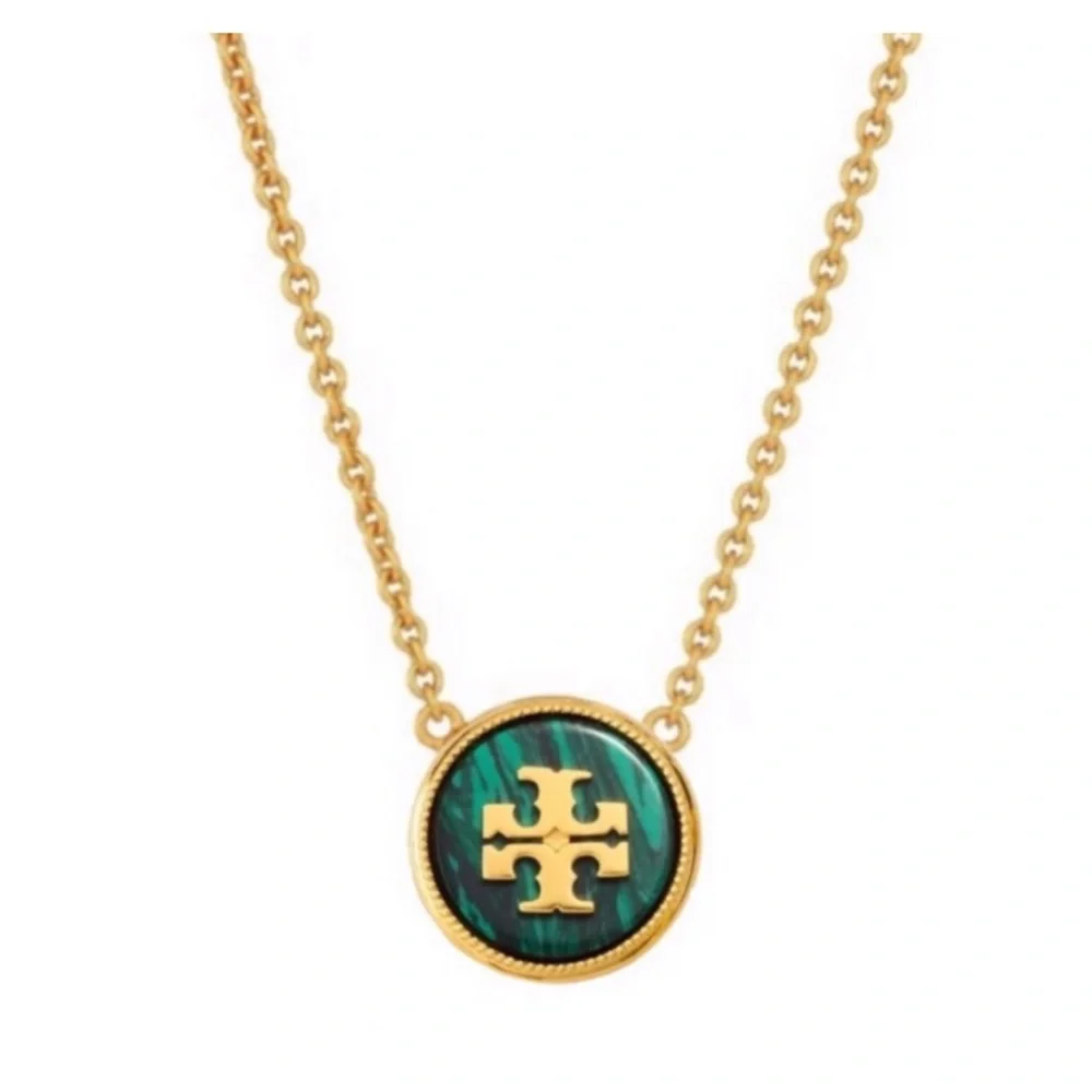 Tory Burch • Green Semiprecious Stone Logo Set